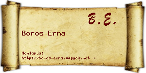 Boros Erna névjegykártya